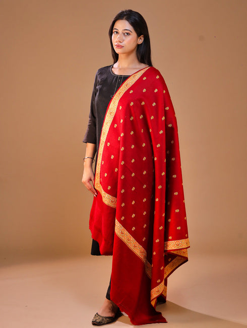 Women's Pure Wool Faux Pashmina Hand Embroidery Shawl